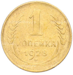 Монета 1 копейка 1928 года