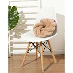 Подушка-узел Этель, d=33см, цвет тёмно-бежевый, велюр  фото 3