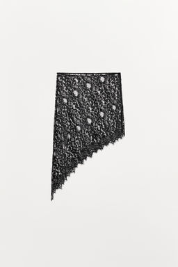 ASYMMETRIC LACE MIDI SKIRT - Zara фото 10