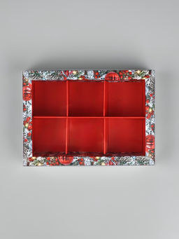 Цена за 5 шт. Коробка под 6 конфет с ячейками «Ёлочные новогодние шары», 10×14.5×3 см