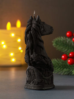 Цена за 2 шт. Свеча новогодняя «Лошадка: символ года», 12.5×5×6.5, чёрная