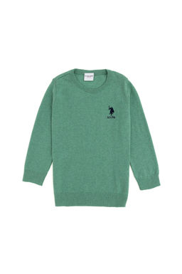 K_z _ocuk Mint Bisiklet Yaka Basic Kazak