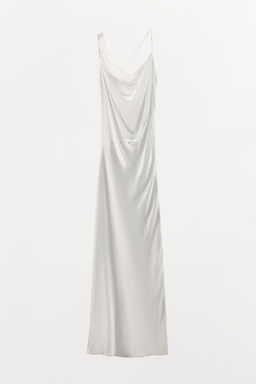 VESTIDO SATINADO ESCOTE ESPALDA / Crudo claro - Zara фото 6