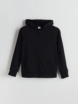 K?z ?ocuk Kap??onlu Fermuarl? Sweatshirt
