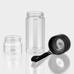 Термос-заварник «На ходу», 250 мл, h=19 см, с двойными стенками, стекло, прозрачный