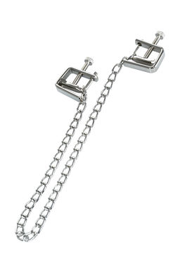 Зажимы для сосков с цепочкой TOYFA Theatre, металл, серебряный