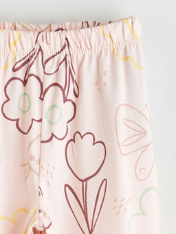 Beli Lastikli Bask?l? K?z Bebek Jogger Pijama Alt?