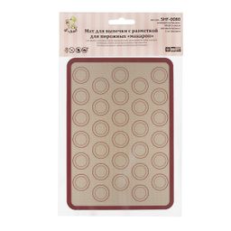S-CHIEF SHF-0080 Мат для выпечки с разметкой для пирожных макарон 29.5 см х 42 см 1 шт  фото 3