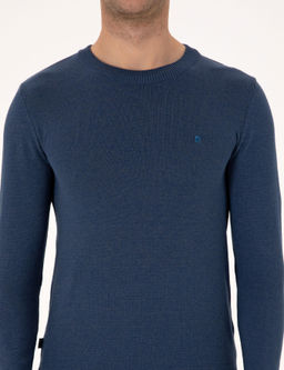 _ndigo Melanj Slim Fit Bisiklet Yaka Basic Triko Kazak - Pierre cardin фото 6