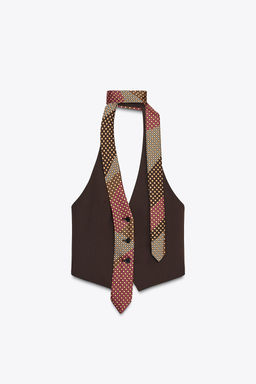 CHOKER TIE WAISTCOAT TOP - Zara фото 6