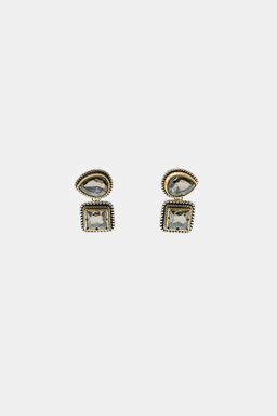 DOUBLE RHINESTONE EARRINGS - Zara фото 2