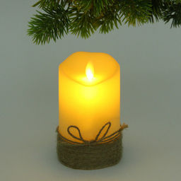 Цена за 4 шт. Сувенир с подсветкой "Свеча - Пламя" 7,5*12,5 см (работает от батареек 3 ААА)