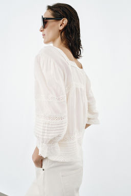 BLUSA ROM?NTICA ZW COLLECTION / Crudo - Zara фото 3