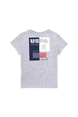 Футболка U.S. Polo Assn детская серая меланжевая хлопок  фото 8