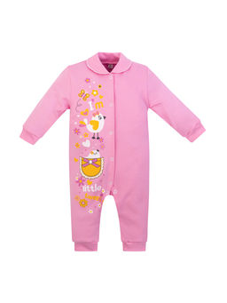 Комбинезон ясельный розовый птички