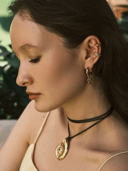 Серьги-трансформеры Сердце под гематит, цвет золото