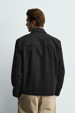 SOBRECAMISA REGULAR FIT BOLSILLOS / Negro - Zara фото 3