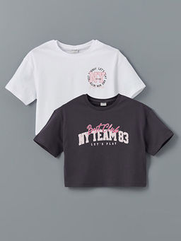 Bisiklet Yaka K?z ?ocuk Ti??rt 2li