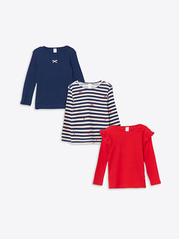 Bisiklet Yaka Uzun Kollu K?z Bebek Ti??rt 3l?