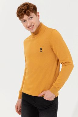 Мужской желтый трикотажный свитер Basic