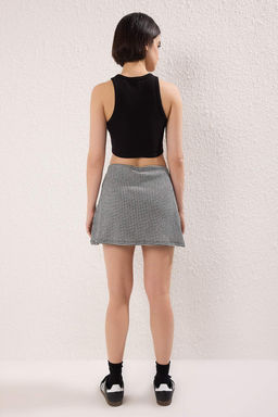 Siyah Poti Kare Esnek Orme Etek TWOSS25ET00204