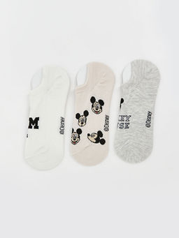 Mickey Mouse Bask?l? Kad?n Sneaker ?orap 3l?