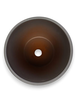 Горшок цветочный с поддоном 1,4 л, d15/h13 см серый керамика, "Туман" (М)