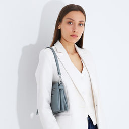 Сумка кросс-боди на молнии, 3 наружных кармана, цвет серо-голубой - Simaland фото 8