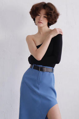 11579 Юбка с вырезом голубая - Martichelli фото 8