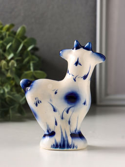 Фигурка фарфор «Козёл Кузя», 11.5 см, гжель