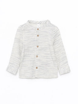 Hakim Yaka ?izgili Uzun Kollu Erkek Bebek G?mlek