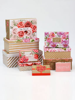 Набор подарочных коробок 10 в 1 Flowers, 32.5?20?12.5 - 12?7?4 см