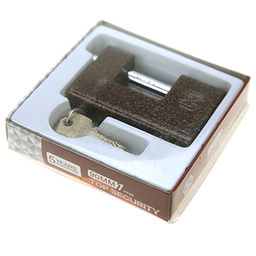 Замок навесной, стальной, гаражный 90мм "Рябчик", 90х60х25мм, окрашенный, 3 ключа, в коробке (Китай)