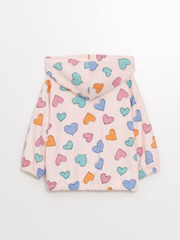 Kap??onlu Uzun Kollu K?z Bebek Fermuarl? Sweatshirt