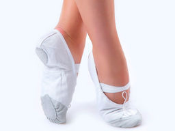 Балетки (ткань+кожа) , цвет - белый р-р 32