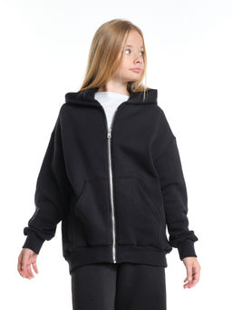 Толстовка с начесом оверсайз на молнии 22-5609 мятный - Mini maxi фото 23