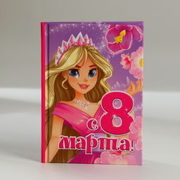 Цена за 2 шт. Блокнот в твердой обложке А6, 40 л. 8 марта: Принцесса