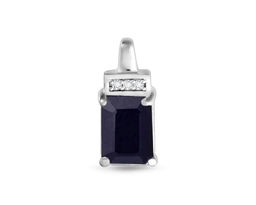 Подвеска, 1 сапфир корунд октагон 6х8 мм 1.72ct, Харден