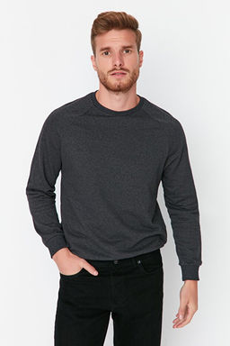 Antrasit Melanj Regular/Normal Kesim __i Polar/S_cak Tutan Sweatshirt TMNAW23SW00189