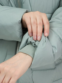 Куртка зимняя женская из овчина стильная и модная зеленого цвета 7309Z - Visdeer фото 8