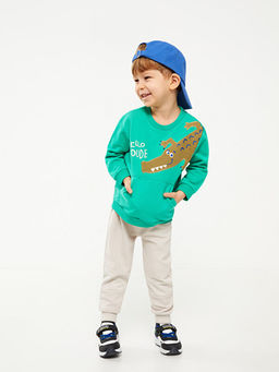 Bisiklet Yaka Uzun Kollu Bask?l? Erkek Bebek Sweatshirt - Waikiki фото 3