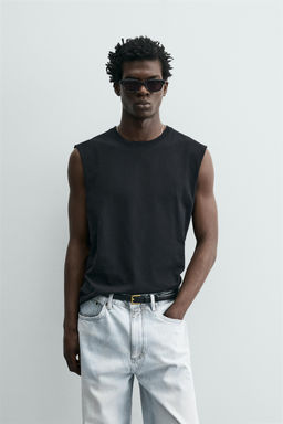 CAMISETA TANK LIGHTWEIGHT RELAXED FIT / Negro - Zara фото 2