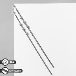 Серьги висячие со стразами Голливуд цветы на нитях, цвет белый в серебре, 19,5см