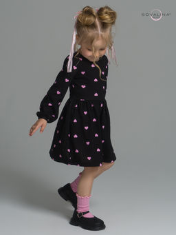 Платье Моана розовые сердечки на черном - Sovalina фото 13