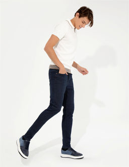 Lacivert Slim Fit Jean Pantolon