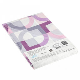 Простыня 1,5 спальная "Идиллия" белый 150х220см, поплин 115г/м2, хлопок 100%, упаковка "классическая" ПВХ 28х41см, "Домашняя мода" (Россия)