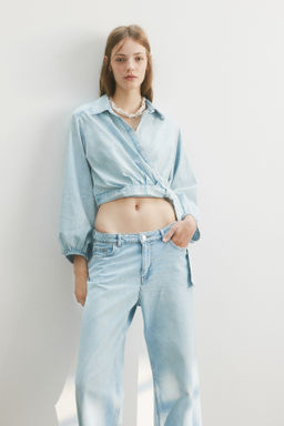 Blusa denim cruzada - H&m фото 2