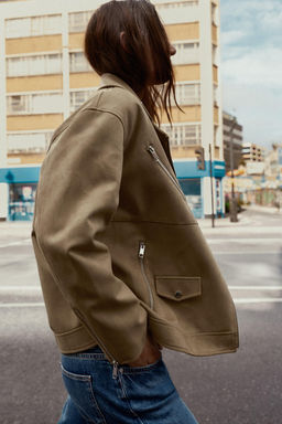 FAUX SUEDE BIKER JACKET - Zara фото 6