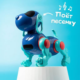 Робот-собака IQ DOG, световые и звуковые эффекты, русские песенки, работает от батареек, цвет синий - IQ BOT фото 6