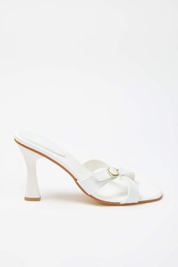 Trendyol Shoes Kahverengi Gold Tokal? Kare Burun Kad?n Topuklu Terlik TAKSS25TO00035 - Trendyolmilla фото 6